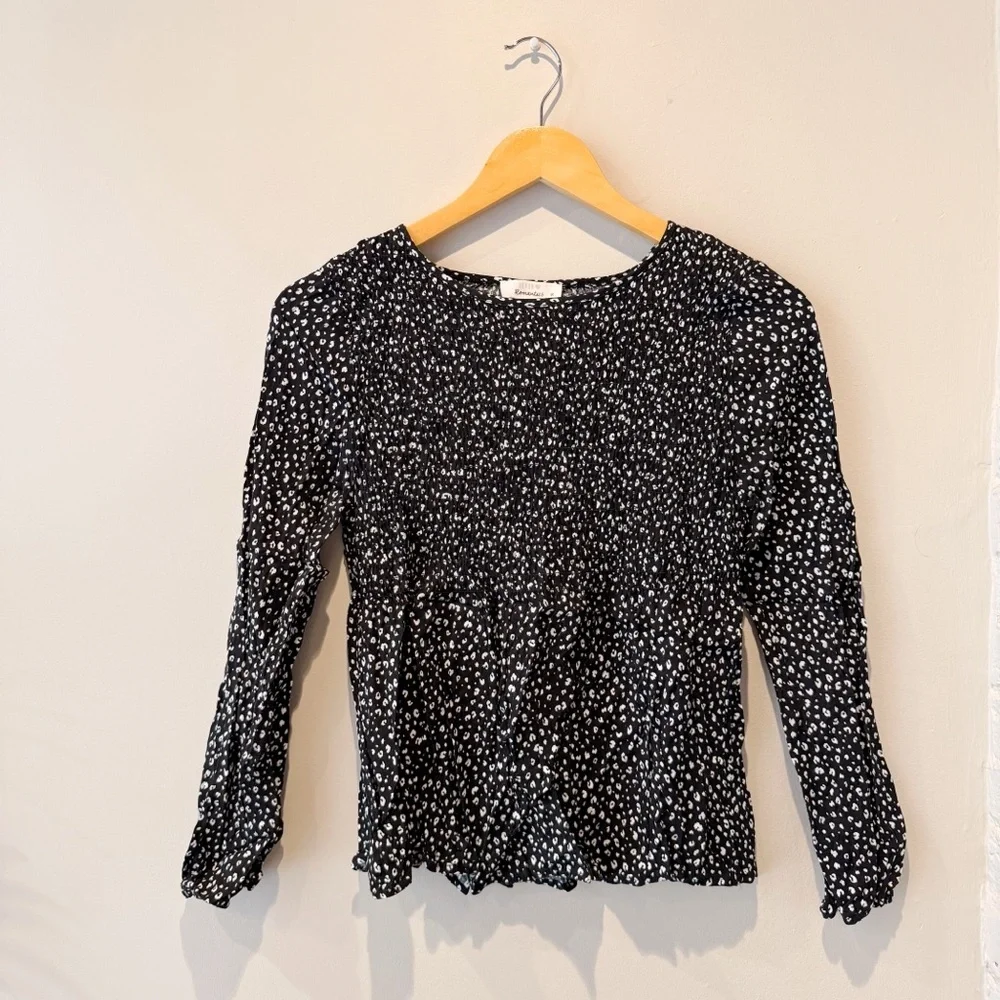 Urban Romantics Black & White Cheetah Print Blouse
